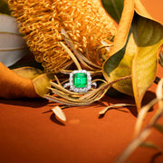 Natural Columbia Emerald Ring D3.22ct d1.24ct. 18K GUILD+GRC Verdant